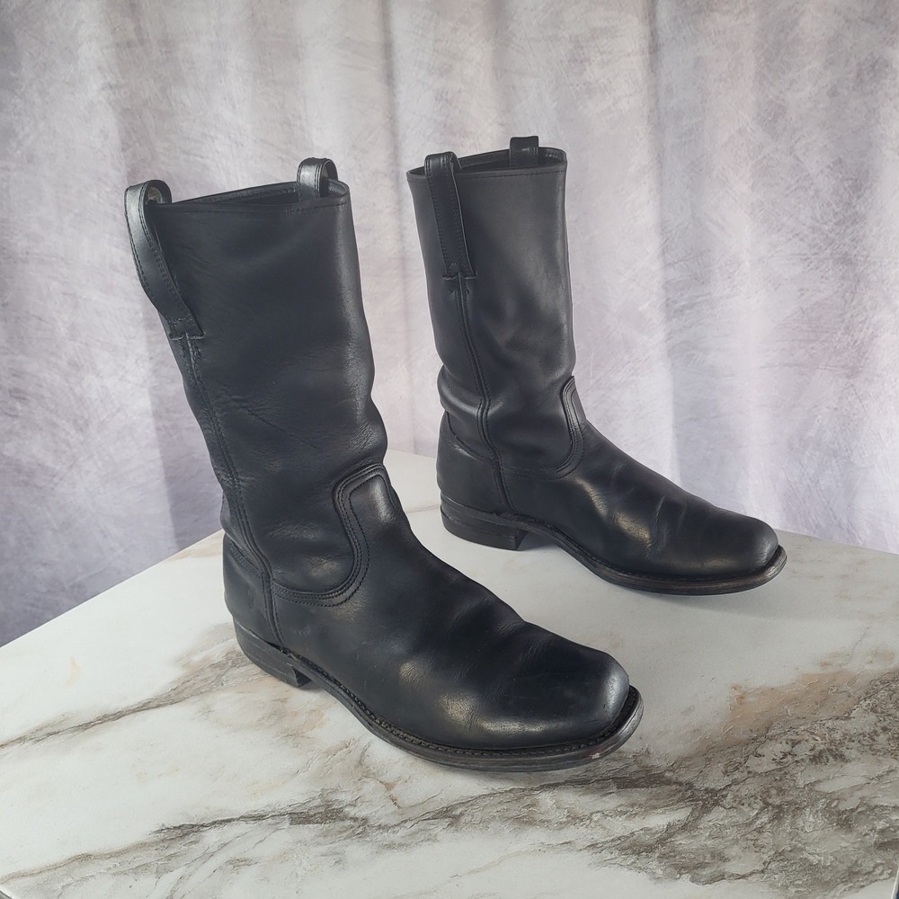 Vintage Frye Square Toe Western Boots Black Men's Size 11 M